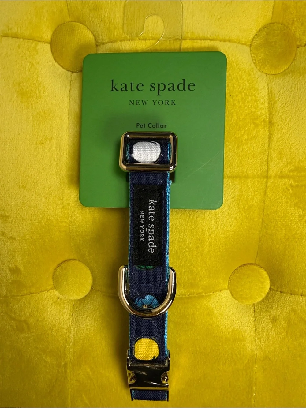 Kate Spade New York Watercolor Dot Dog Collar S/M 10